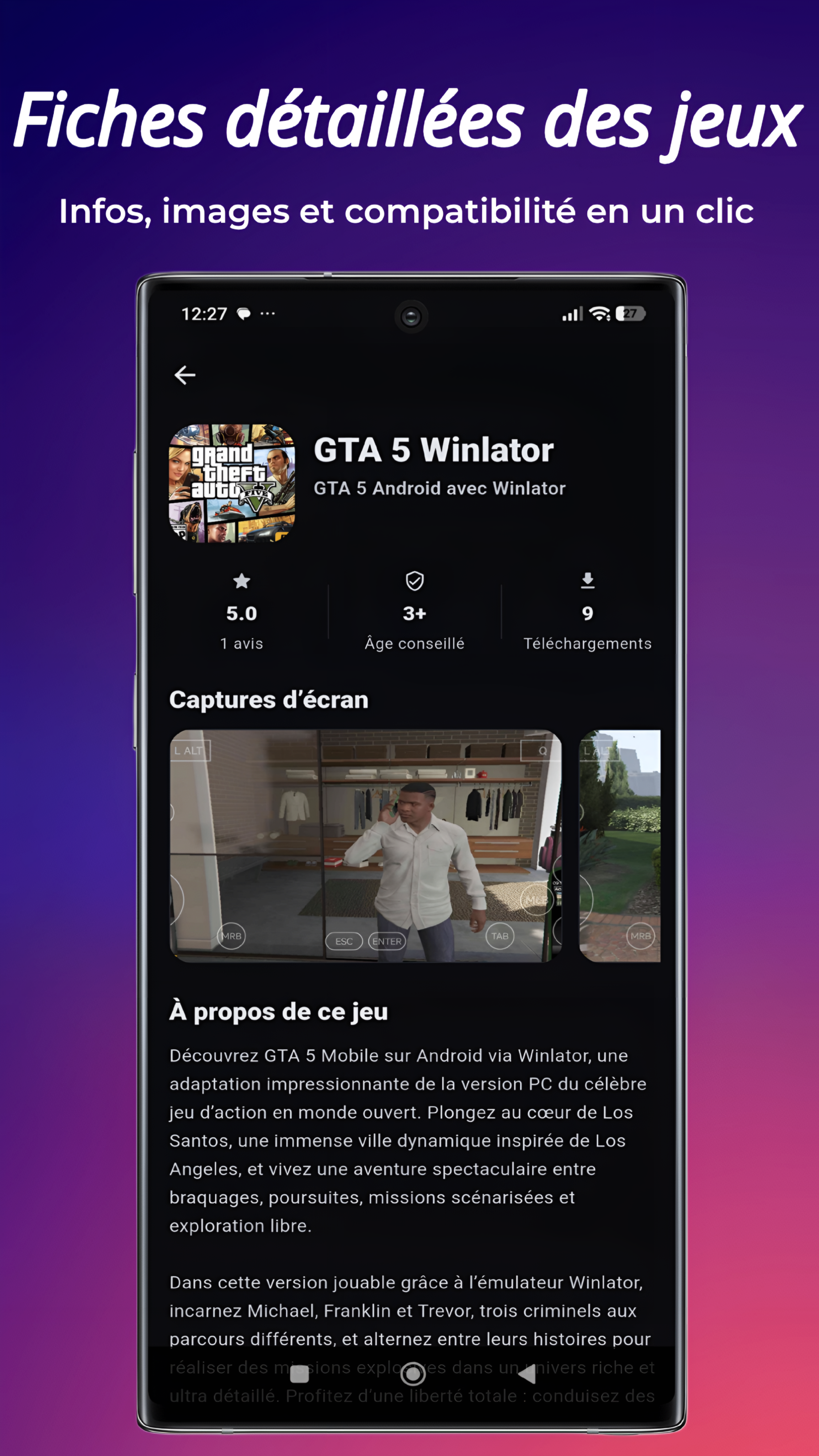 Fiches détaillées des jeux